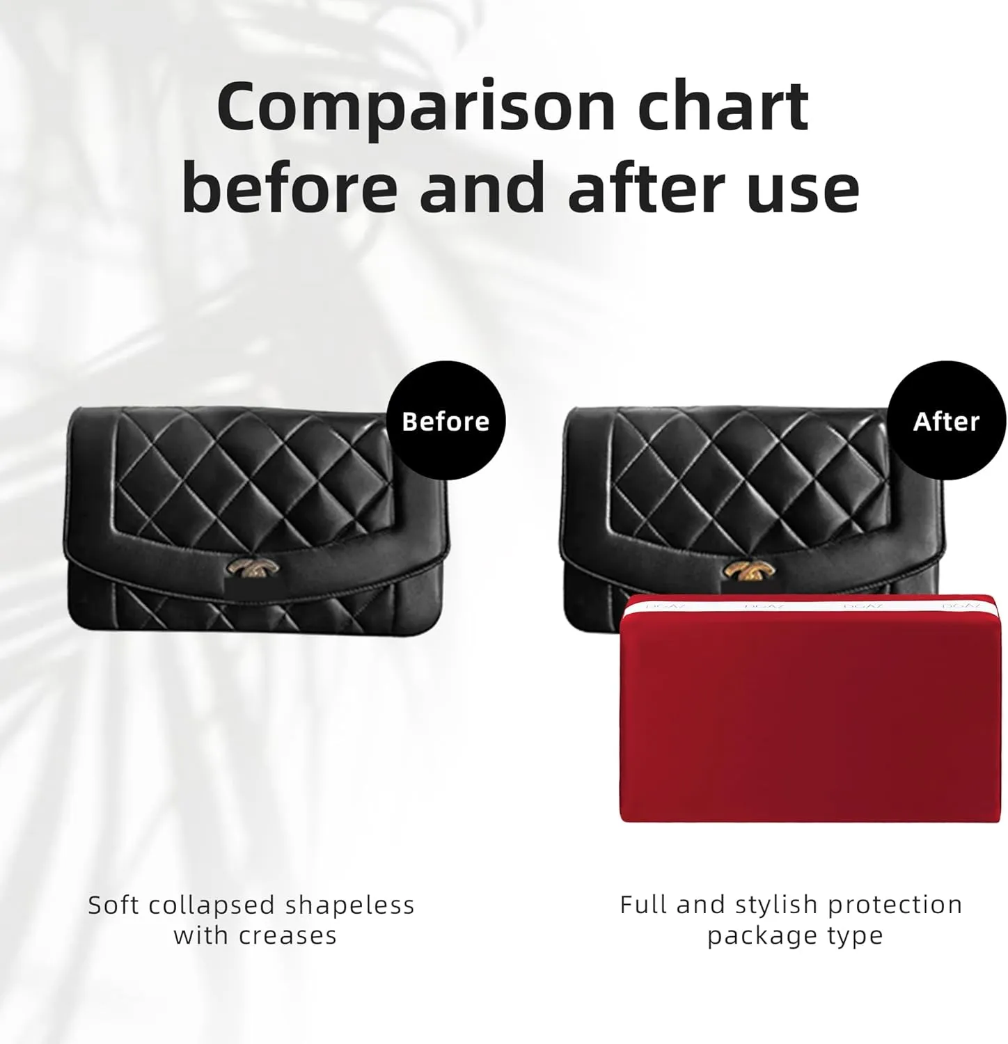 DGAZ Purse Pillow Shaper Insert for Chanel Diana Bag, Silky Pillow Shaper for Luxury Handbags(Rouge Grenat,Medium)