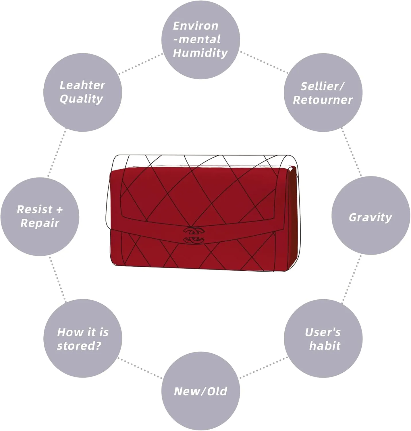DGAZ Purse Pillow Shaper Insert for Chanel Diana Bag, Silky Pillow Shaper for Luxury Handbags(Rouge Grenat,Medium)