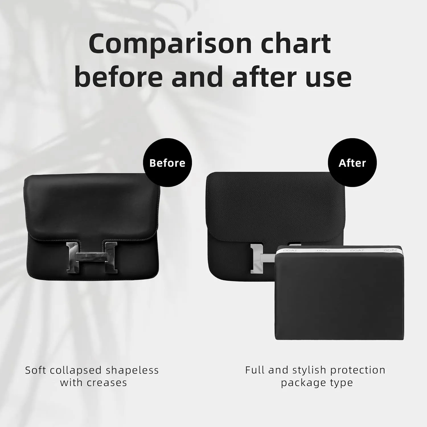 DGAZ Purse Pillow Shaper Insert for Hermes Constance 19/New19/24/New24 Bags, Silky Pillow Shaper for Luxury Handbags(Black,newC24)