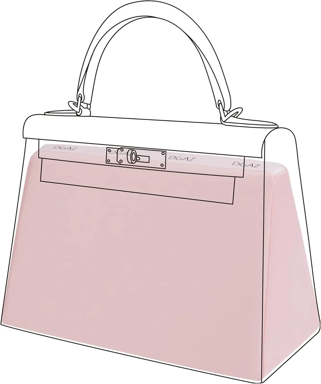 DGAZ Purse Pillow Shaper Insert for Hermes Kelly Bags, Silky Pillow Shaper for Luxury Handbags(Pink,KL25 Retourne)