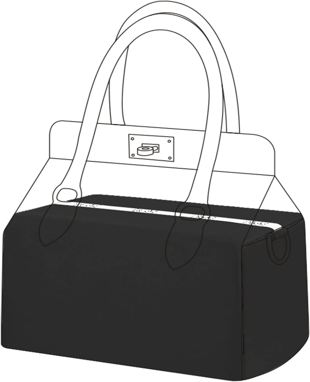 DGAZ Purse Pillow Shaper Insert for Hermes Toolbox Bags, Silky Pillow Shaper for Luxury Handbags(Black,Toolbox 26)