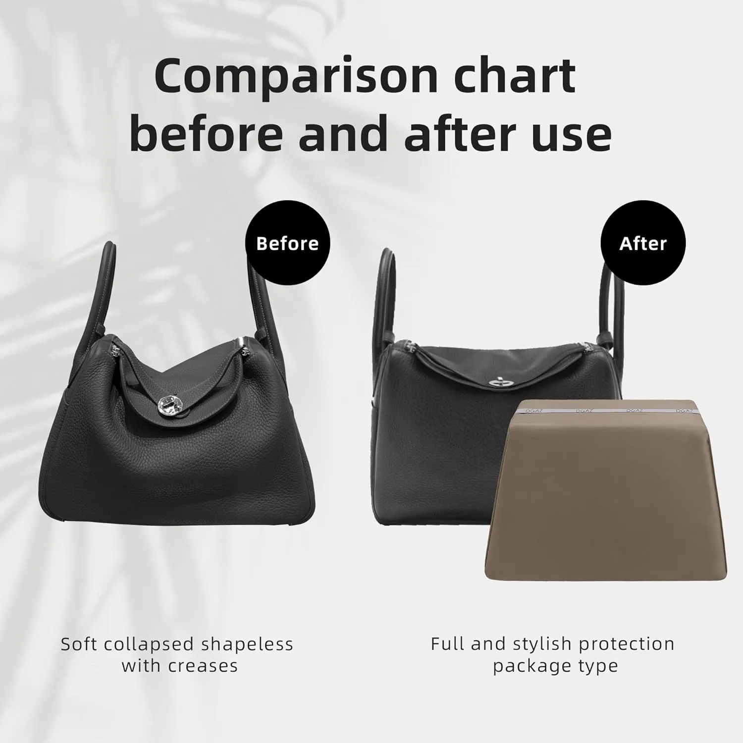DGAZ Purse Pillow Shaper Insert for Luxury Handbags, Silky Pillow Shaper for Lindy 19/26/30/34 Bags(Etoupe Grey,LD26)