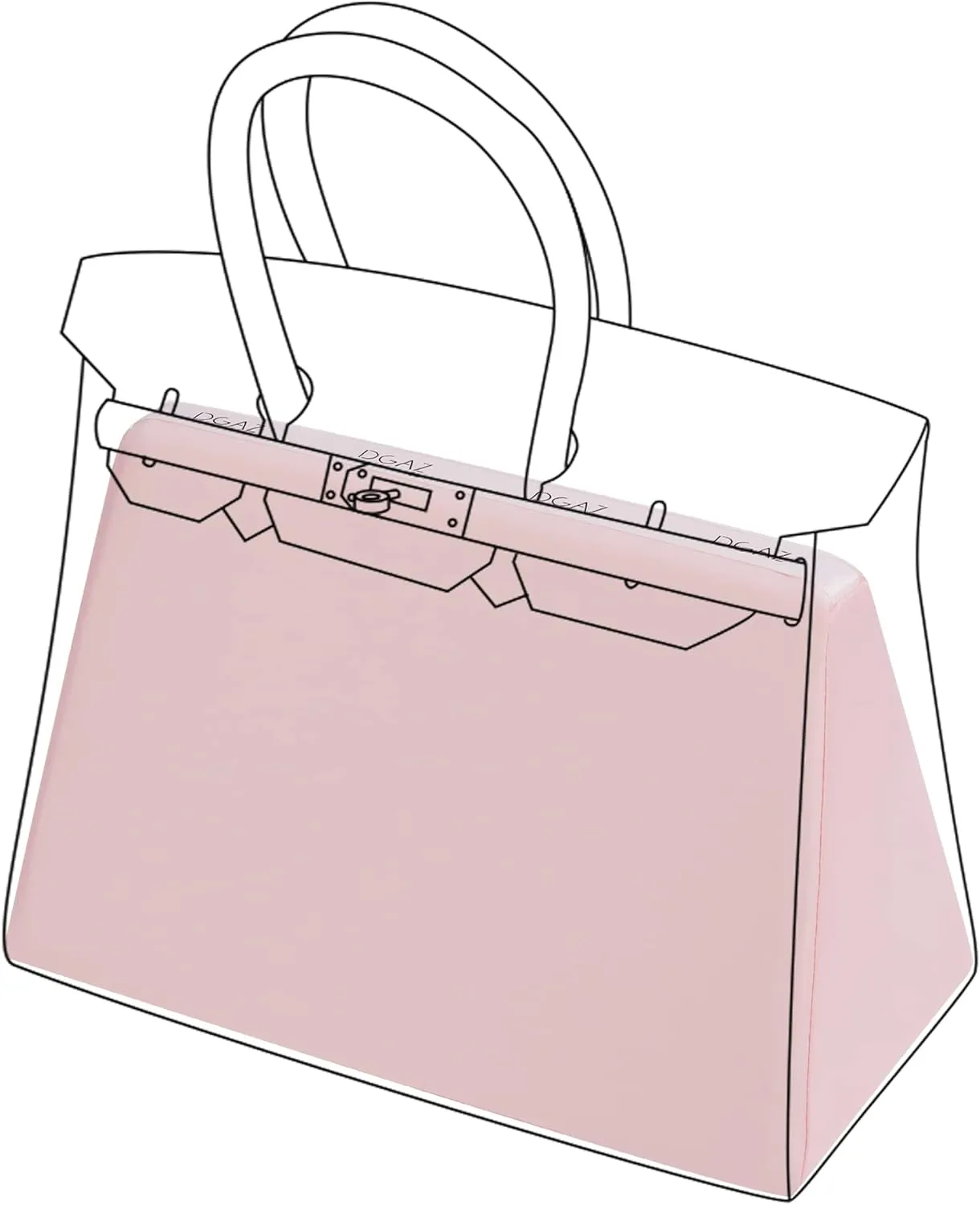 DGAZ Purse Pillow Shaper Insert,Luxury Handbag Tote Shapers, Memory Foam- Fits Birkin 25/30/35/40 Bag (Pink, BK30 Retourne)