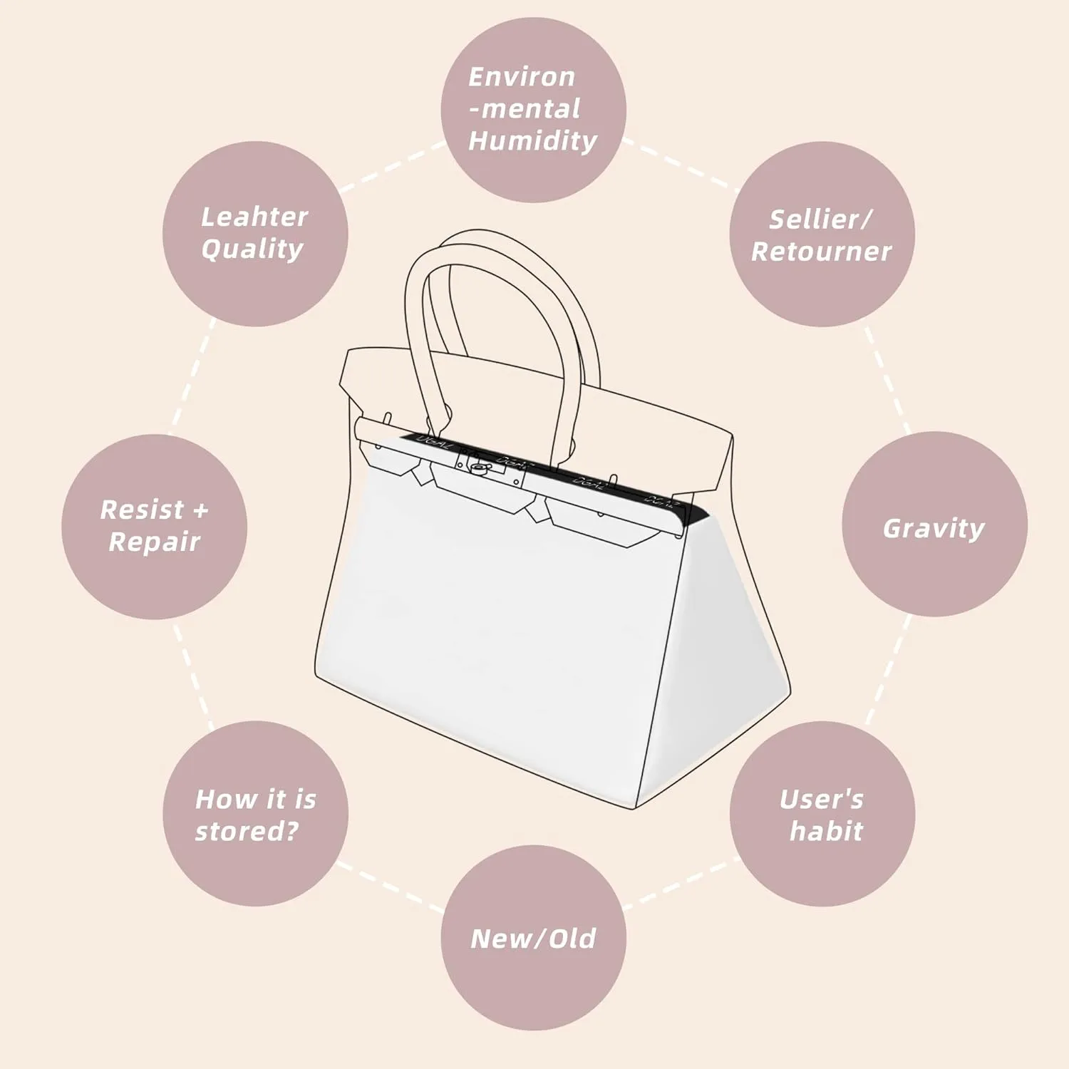 DGAZ Purse Pillow Shaper Insert,Luxury Handbag Tote Shapers, Memory Foam- Fits Birkin 25/30/35/40 Bags (White, BK35)