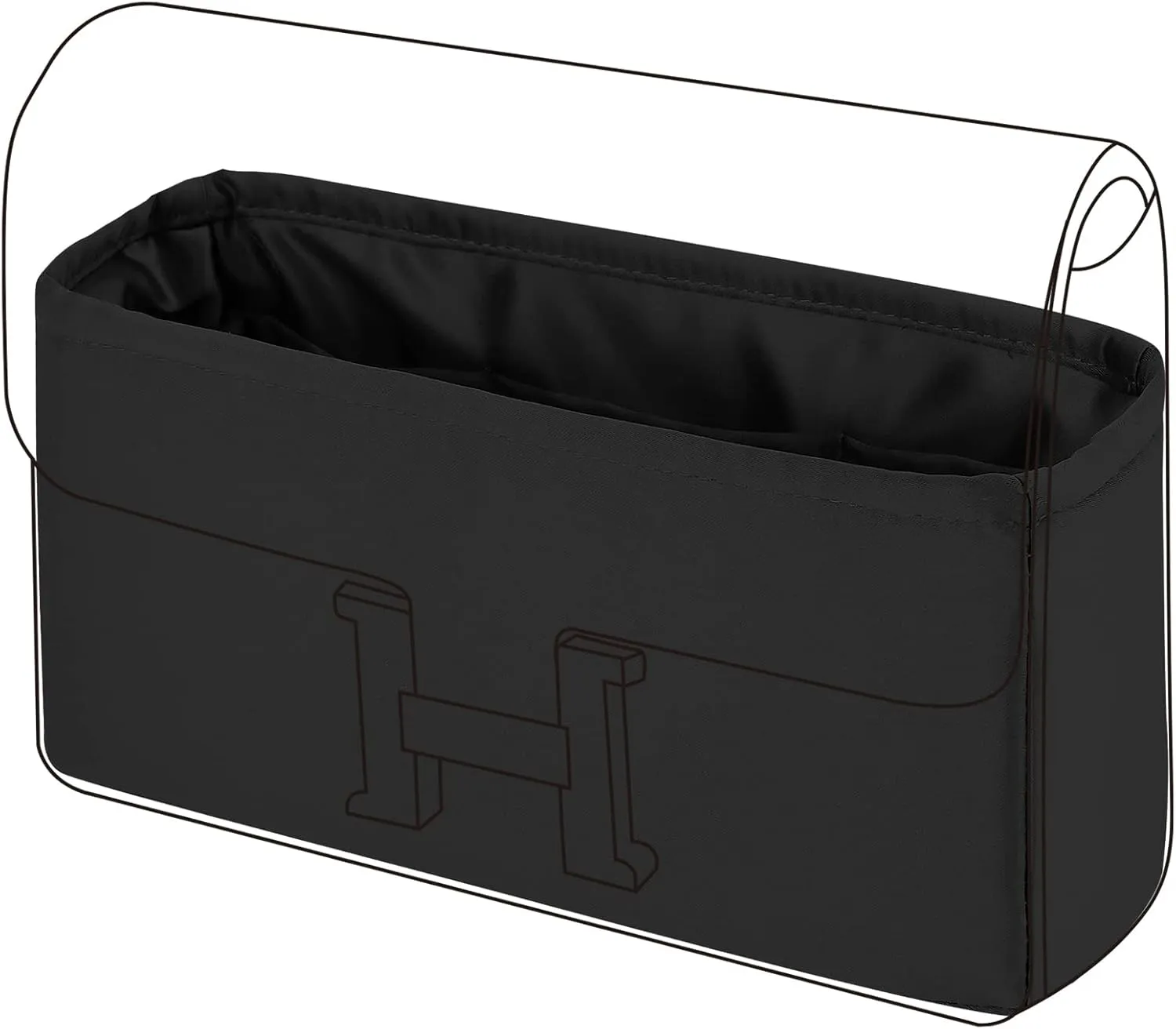 DGAZ Silk Purse Organizer Insert Fits Constance 19/24/New24 ，Silky Smooth Bag Organizer，Luxury Handbag & Tote Shaper（Black，newC24）