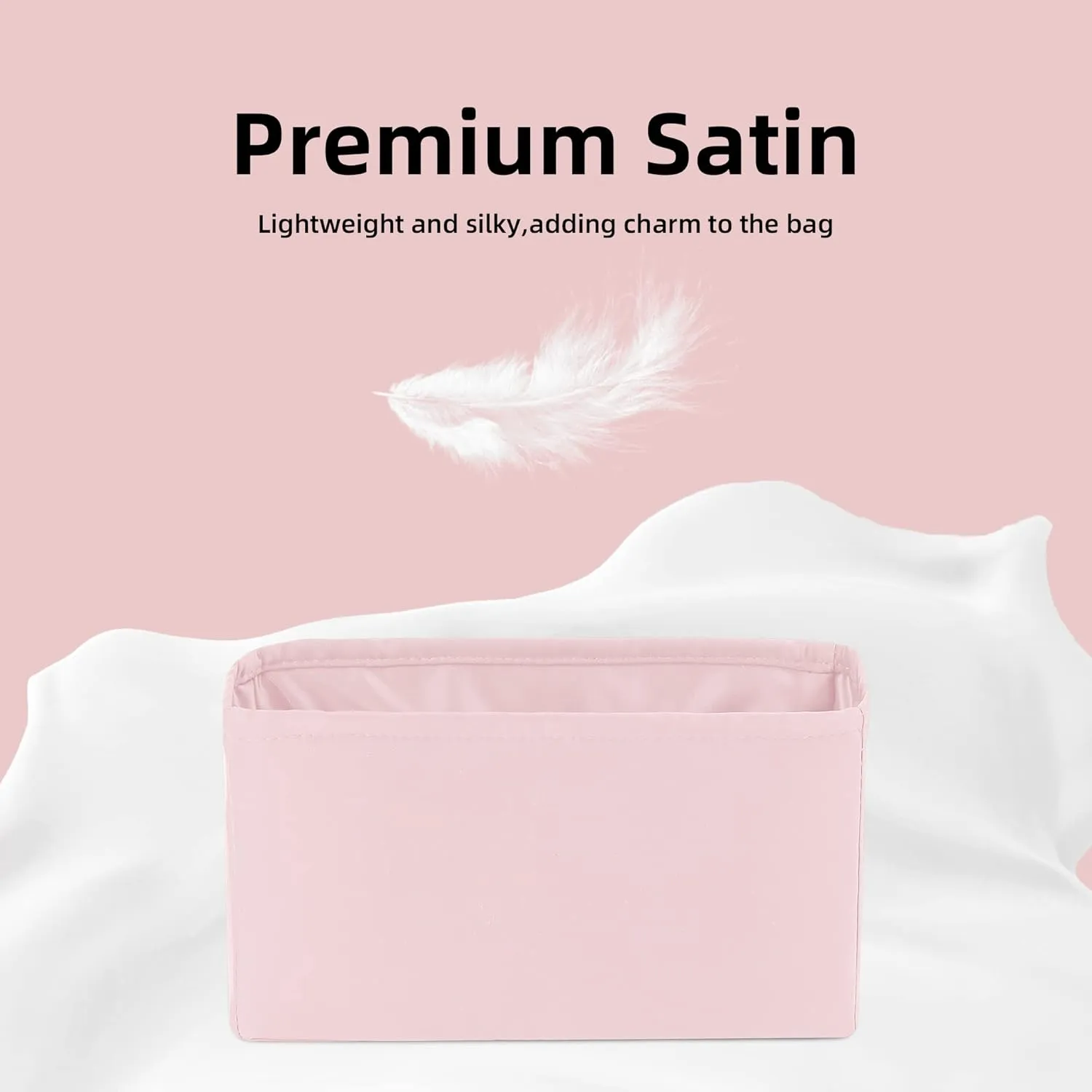 DGAZ Silk Purse Organizer Insert Fits Constance 19/24/New24 ，Silky Smooth Bag Organizer，Luxury Handbag & Tote Shaper（Pink，newC24）