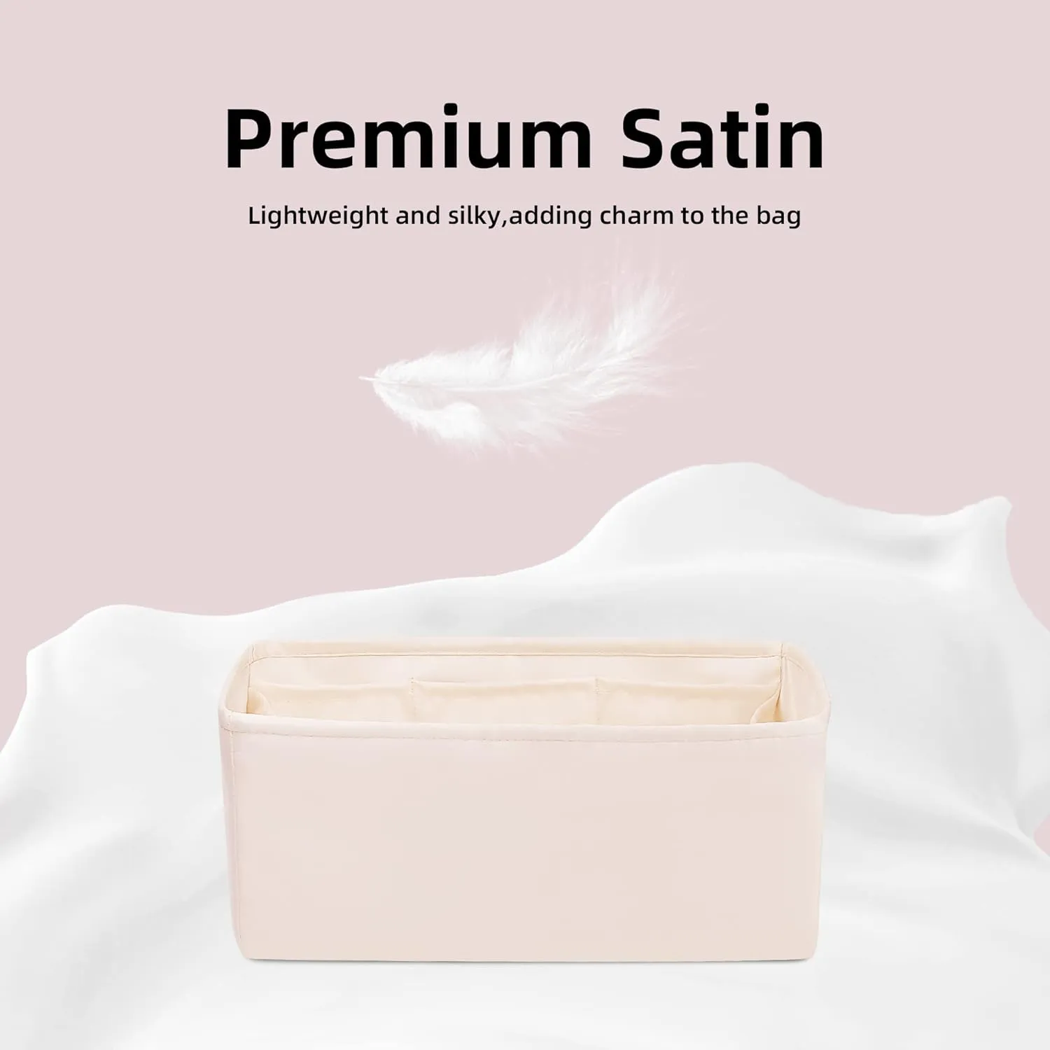 DGAZ Silk Purse Organizer Insert Fits Halzan mini20/25/31,Silky Smooth Bag Organizer，Luxury Handbag & Tote Shaper(Craie，Halzan31)