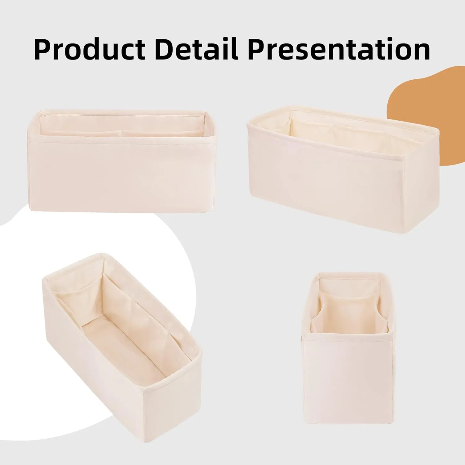DGAZ Silk Purse Organizer Insert Fits Halzan mini20/25/31,Silky Smooth Bag Organizer，Luxury Handbag & Tote Shaper(Craie，Halzan31)