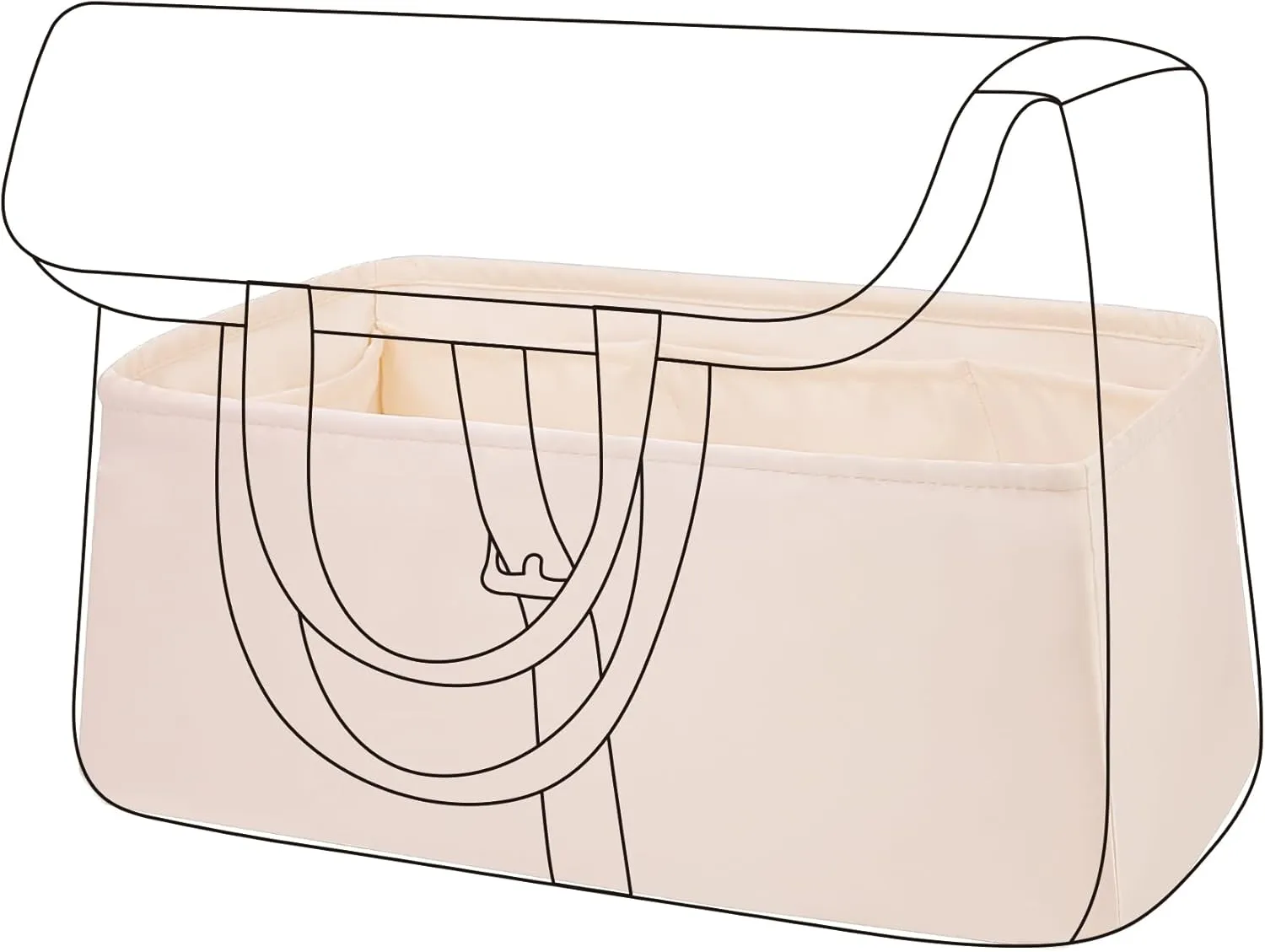DGAZ Silk Purse Organizer Insert Fits Halzan mini20/25/31,Silky Smooth Bag Organizer，Luxury Handbag & Tote Shaper(Craie，Halzan31)