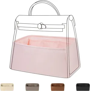DGAZ Silk Purse Organizer Insert Fits Hermes Herbag 31/39/50 Bags, Luxury Handbag & Tote Organiser, Simplicity bag insert（Pink,H31）