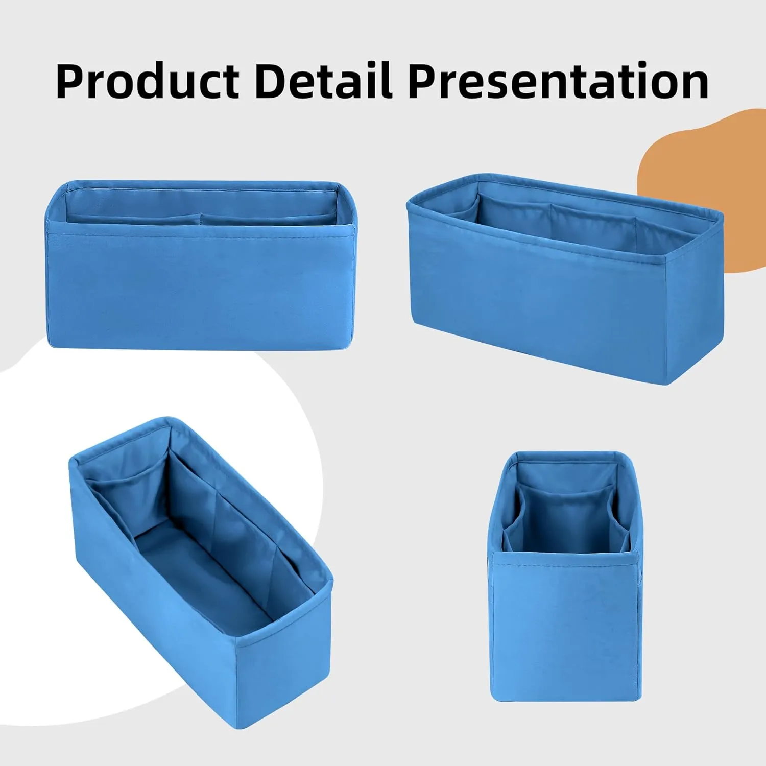 DGAZ Silk Purse Organizer Insert Fits Hermes Jypsiere Bags, Silky Smooth Bag Organizer，Luxury Handbag & Tote Shaper(Blue Jean,Jypsiere 28)