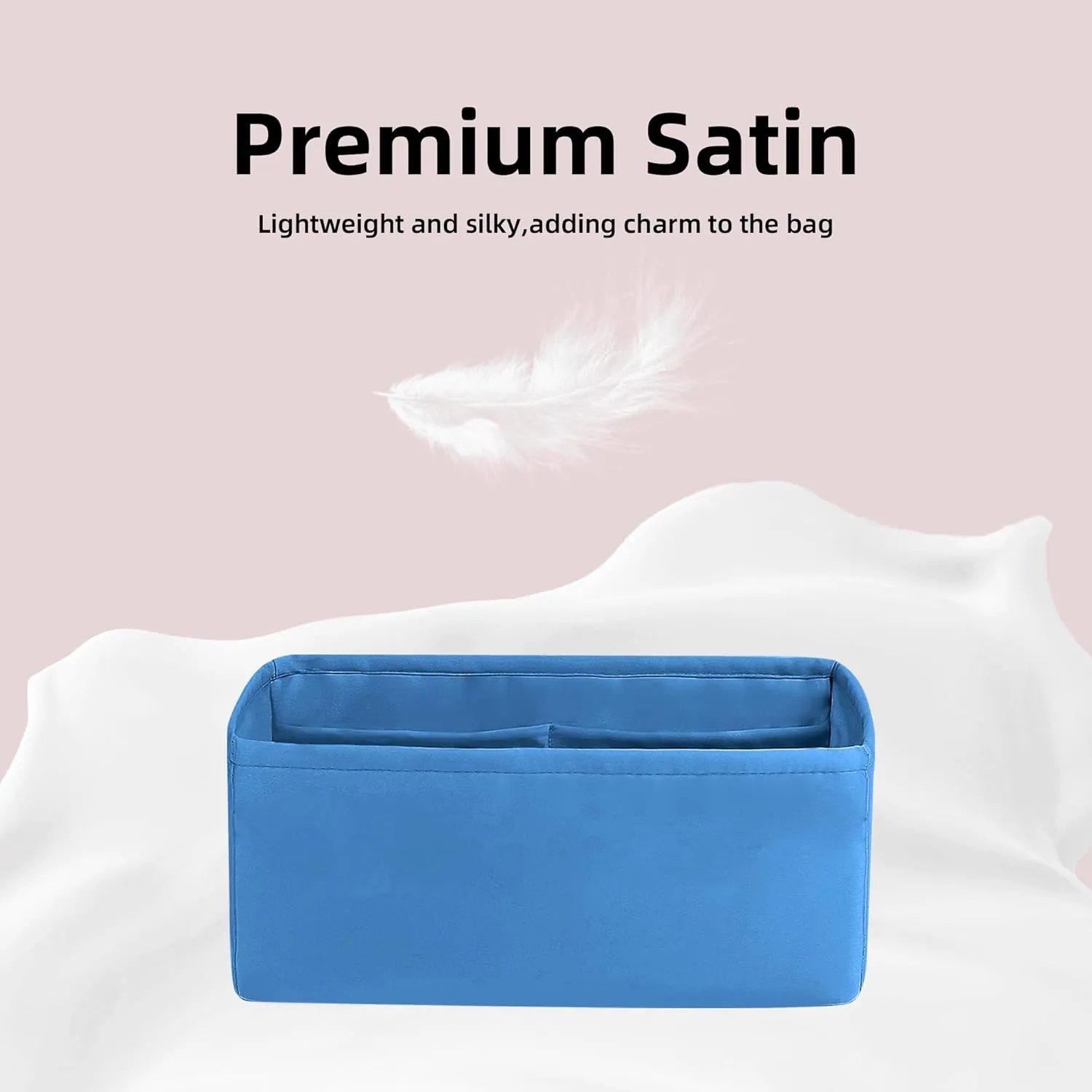 DGAZ Silk Purse Organizer Insert Fits Hermes Jypsiere Bags, Silky Smooth Bag Organizer，Luxury Handbag & Tote Shaper(Blue Jean,Jypsiere 28)