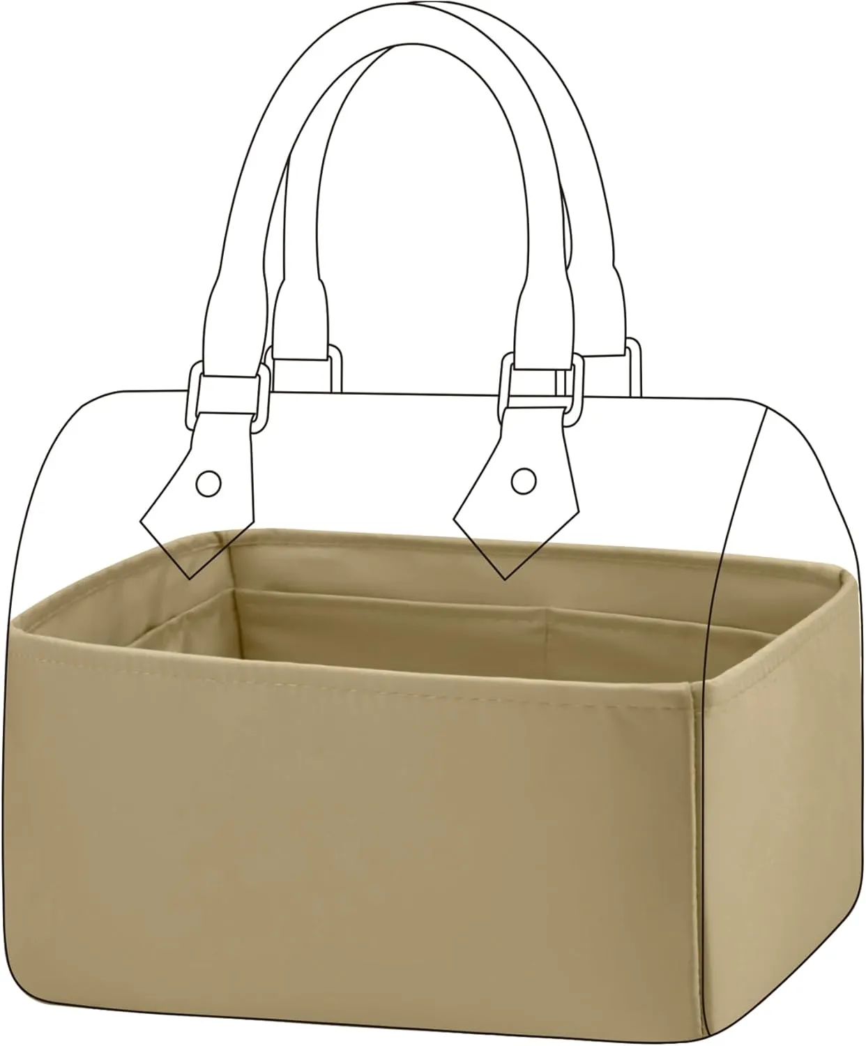 DGAZ Silk Purse Organizer Insert Fits LV Speedy 16/20/25/30/35/40/45 bags，Silky Smooth Bag Organizer，Luxury Handbag & Tote Shaper(S2 trench,SP20)