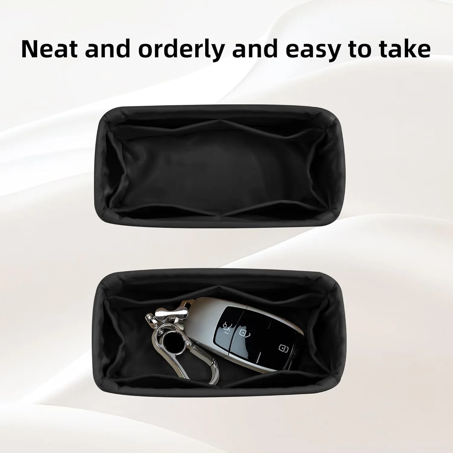 DGAZ Silk Purse Organizer Insert Fits LV Speedy 16/20/25/30/35/45 bags，Silky Smooth Bag Organizer，Luxury Handbag & Tote Shaper（Black，New nano 16）