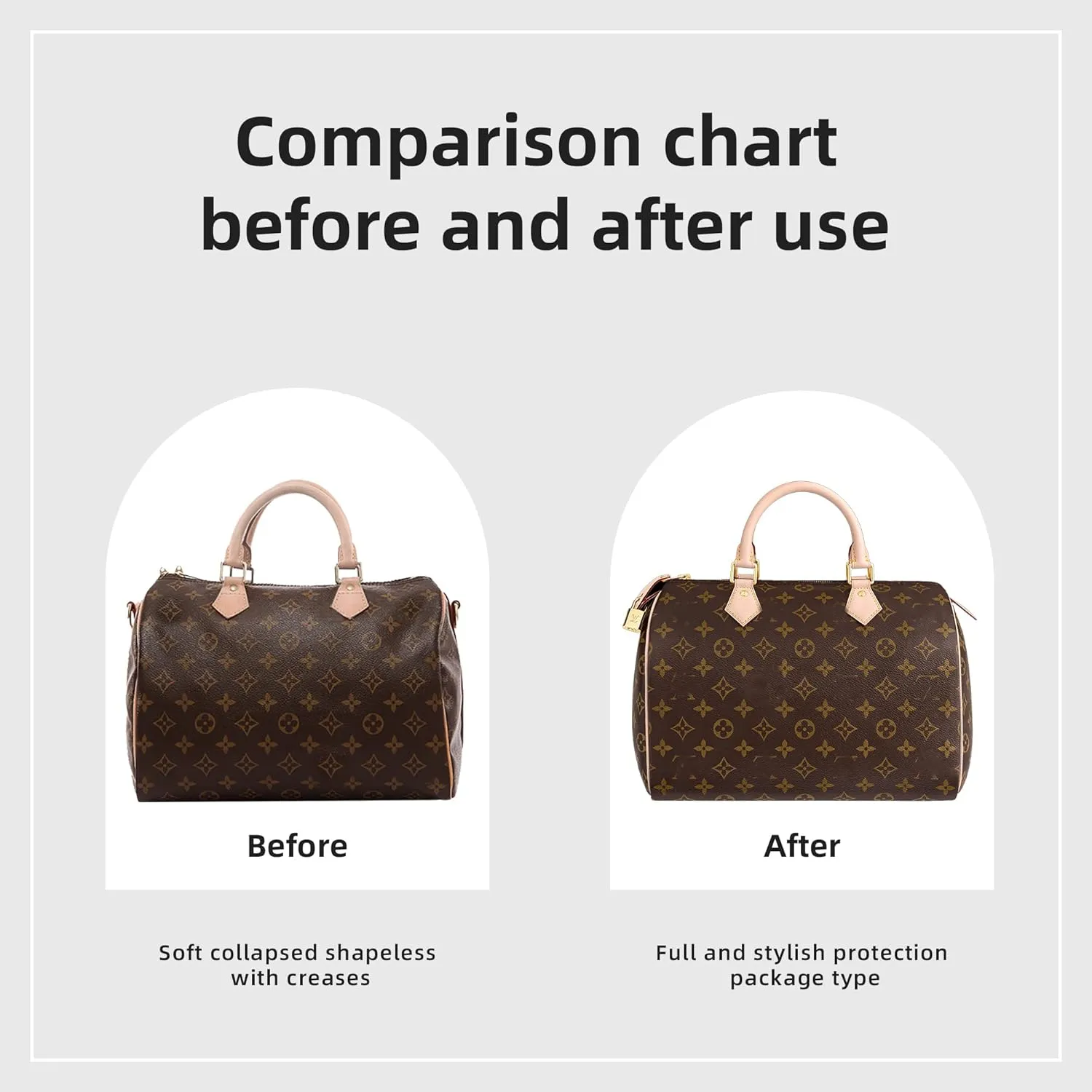 DGAZ Silk Purse Organizer Insert Fits LV Speedy 16/20/25/30/35/45 bags，Silky Smooth Bag Organizer，Luxury Handbag & Tote Shaper（Black，SP16）
