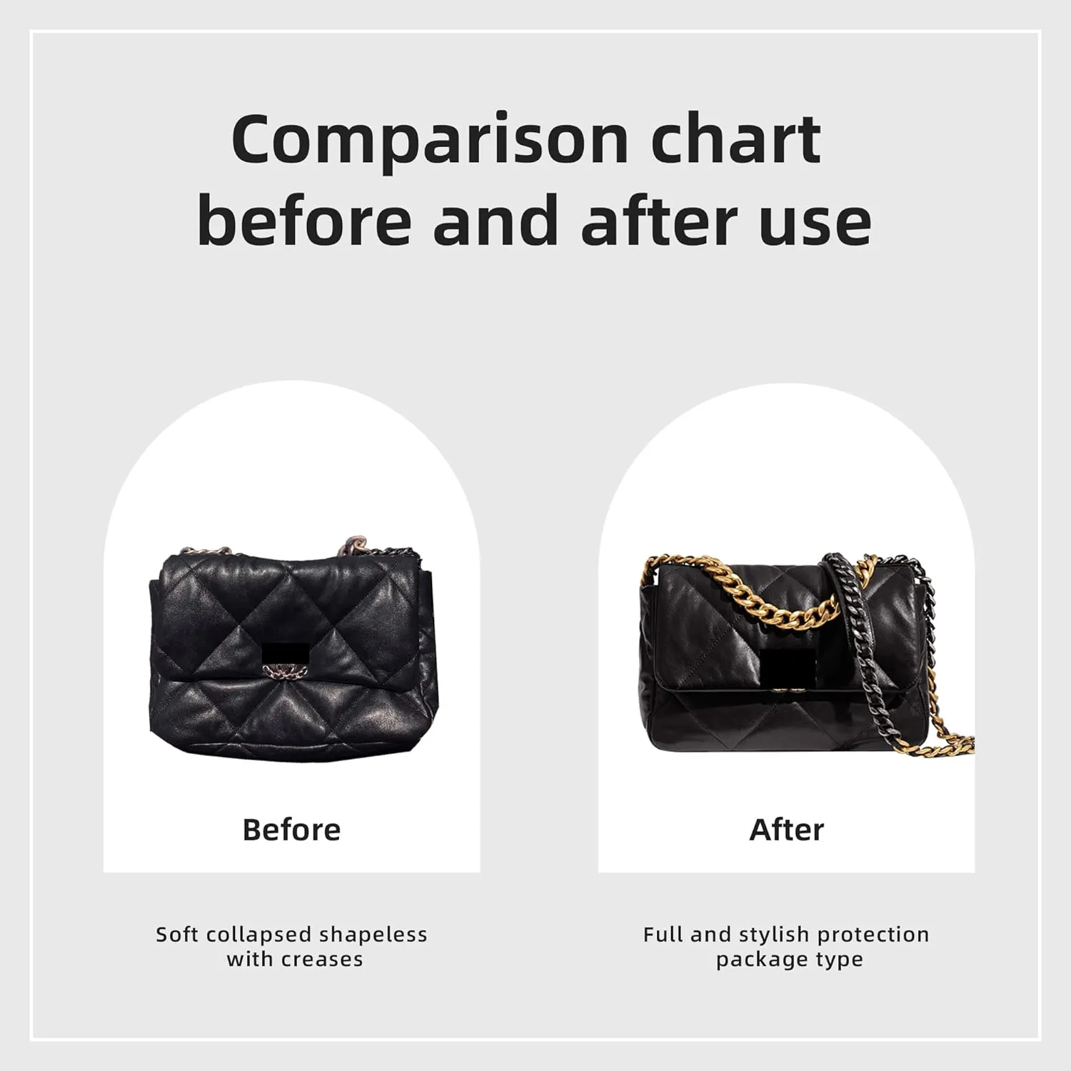 DGAZ Silk Purse Organizer Insert For Chanel 19 Bags,Silky Smooth Bag Organizer，Luxury Handbag & Tote Shaper(Biscuit color,19 Flap 26)