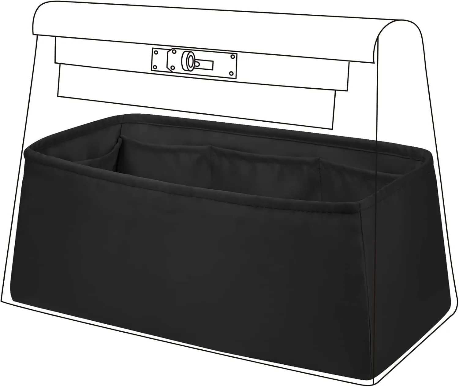 DGAZ Silk Purse Organizer Insert For Hermes Kelly Danse 22 bag，Silky Smooth Bag Organizer，Luxury Handbag & Tote Shaper（Black，22）
