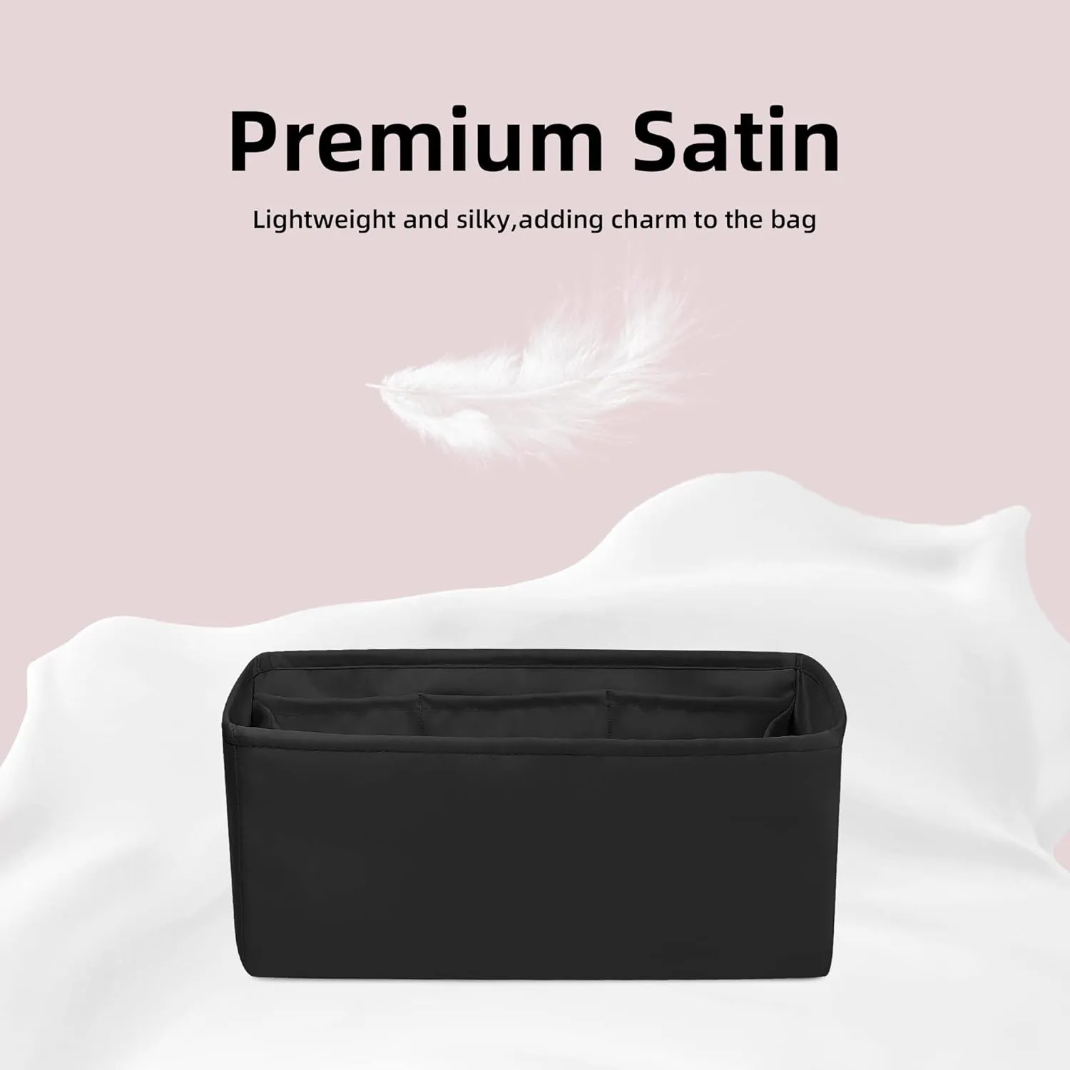 DGAZ Silk Purse Organizer Insert For Hermes Kelly Danse 22 bag，Silky Smooth Bag Organizer，Luxury Handbag & Tote Shaper（Black，22）