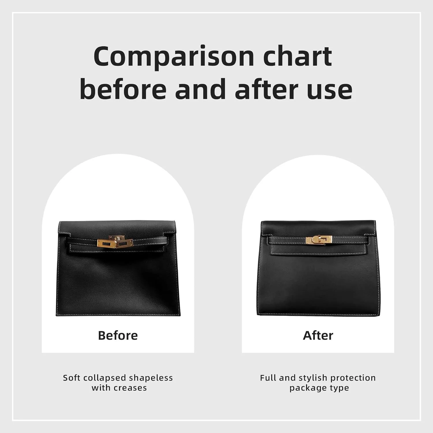 DGAZ Silk Purse Organizer Insert For Hermes Kelly Danse 22 bag，Silky Smooth Bag Organizer，Luxury Handbag & Tote Shaper（Black，22）