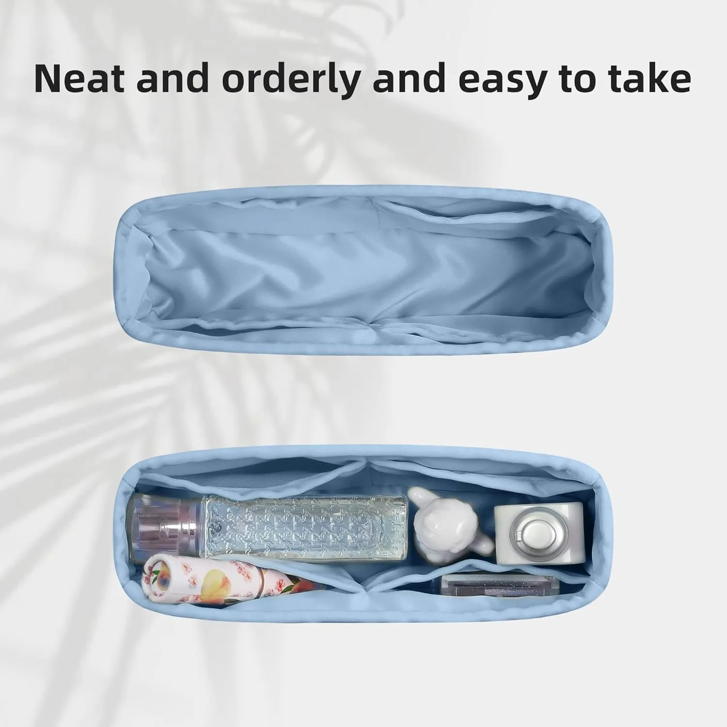 DGAZ Silk Purse Organizer Insert For Lady-Dior Micro/Mini/S/M/L bags，Silky Smooth Bag Organizer，Luxury Handbag & Tote Shaper(Azure,M)