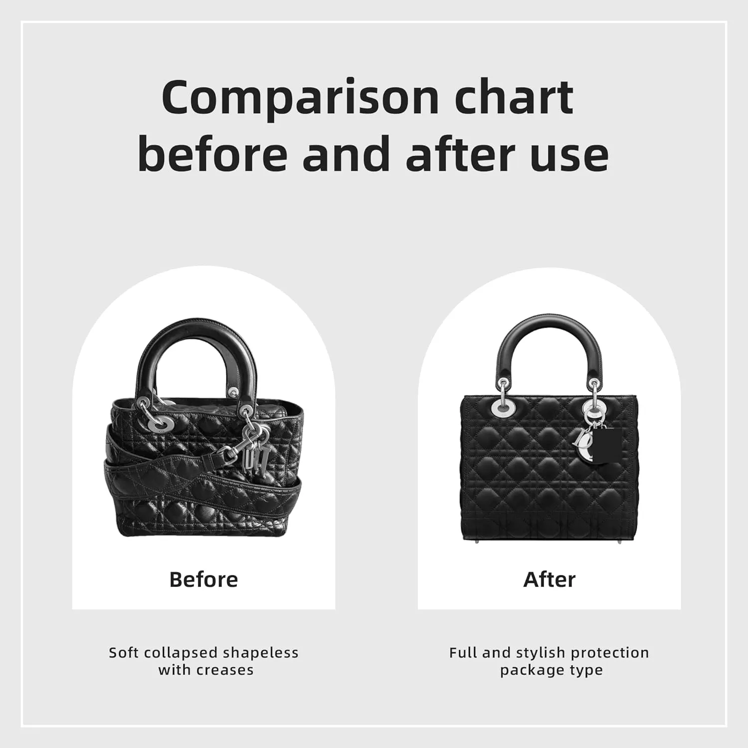 DGAZ Silk Purse Organizer Insert For Lady-Dior Micro/Mini/S/M/L bags，Silky Smooth Bag Organizer，Luxury Handbag & Tote Shaper（Craie，M）