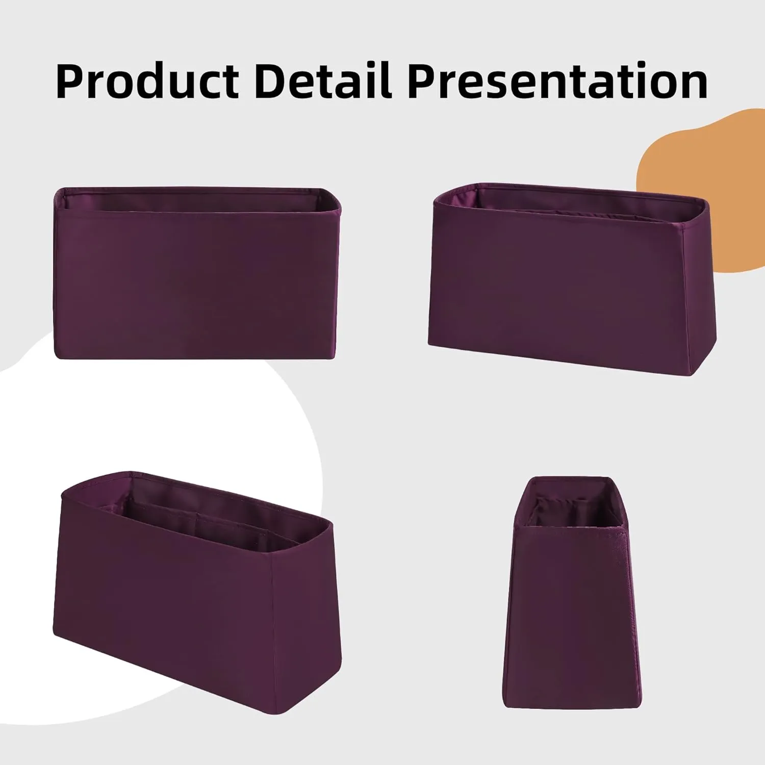 DGAZ Silk Purse Organizer Insert For LV Carryall PM/MM bag，Silky Smooth Bag Organizer，Luxury Handbag & Tote Shaper（Fuchsia，MM）