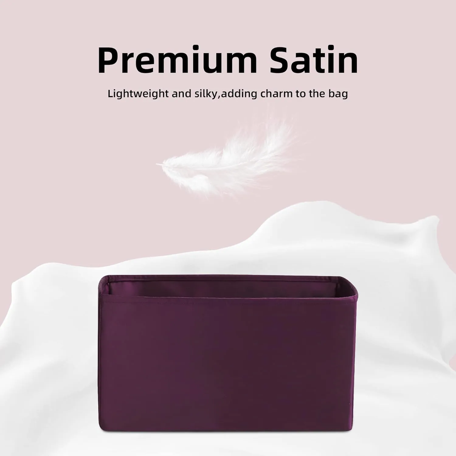 DGAZ Silk Purse Organizer Insert For LV Carryall PM/MM bag，Silky Smooth Bag Organizer，Luxury Handbag & Tote Shaper（Fuchsia，MM）