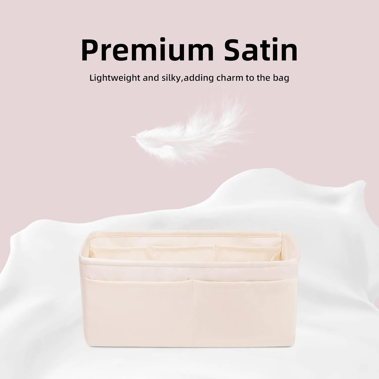 DGAZ Silky Purse Organizer Insert Fits Garden Party 23/26/30/36/45/49 Bags, Luxury Handbag & Tote Organizer, Simplicity bag organizer(Craie,GP23)