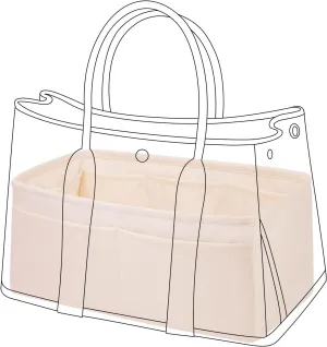 DGAZ Silky Purse Organizer Insert Fits Garden Party 23/26/30/36/45/49 Bags, Luxury Handbag & Tote Organizer, Simplicity bag organizer(Craie,GP23)
