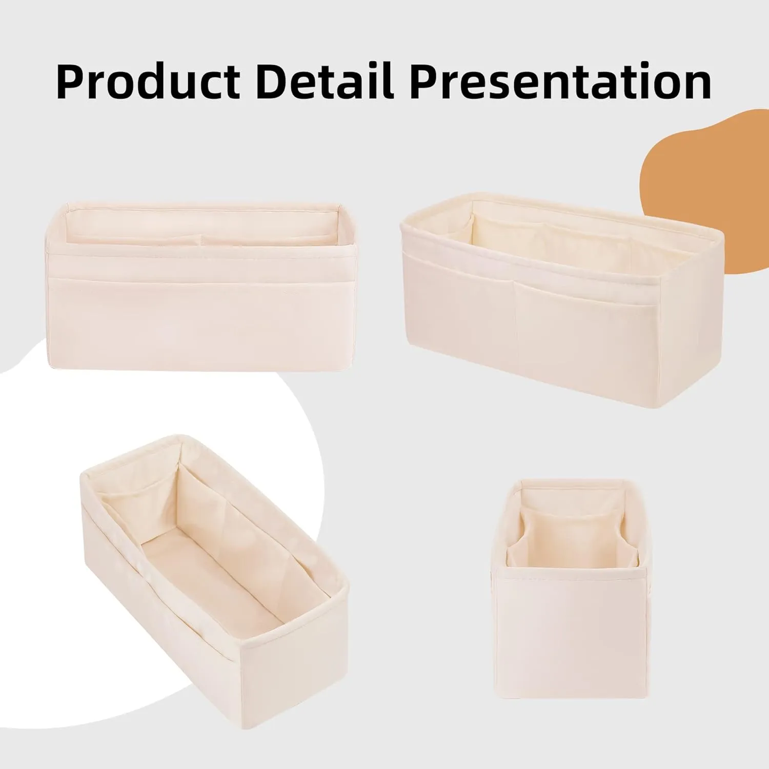 DGAZ Silky Purse Organizer Insert Fits Garden Party 23/26/30/36/45/49 Bags, Luxury Handbag & Tote Organizer, Simplicity bag organizer(Craie,GP23)