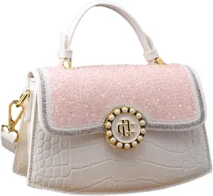 Diamonds Women Handbags Genuine Leather Top Handle Satchel Purses Party Shoulder Evening Bag Crocodile Pattern Tote Bags