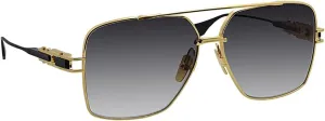 Dita GRAND EMPERIK DT DTS159 A-01 Yellow Gold/Matte Black Metal Aviator Sunglasses Grey Gradient Lens