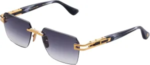 Dita META-EVO ONE DT DTS147 A-01 Yellow Gold/Ink Swirl Metal Rimless Sunglasses Grey Gradient Lens