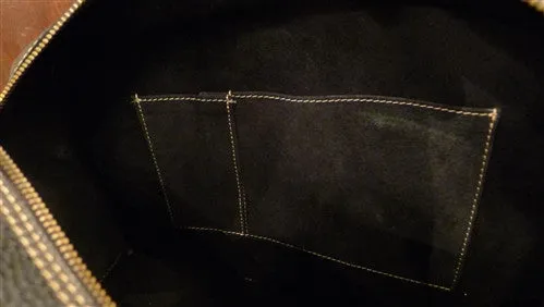 Divine Tribe Black Leather with Ostrich Inserts and Whipstitched Edges