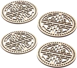 DOITOOL 4pcs DIY Wooden Bag Bottoms Crochet Bases for Stylish Handbags Versatile Material for Shoulder Bags Clutches More for Home Projects