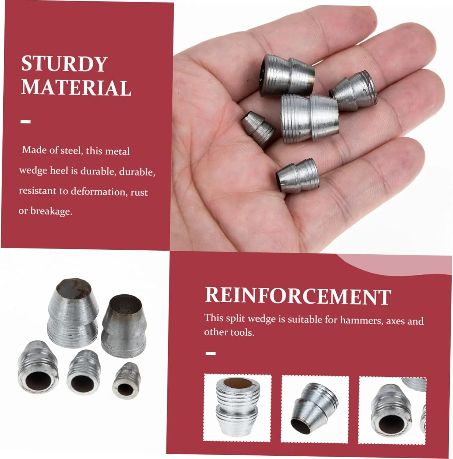 DOITOOL Hammer Handle Wedge Kit 75 Pcs Hand Tool Fastening Replacement Tools for Hammer Practical Wedge Ax Handle Conical Set Hatchet Round Wedge