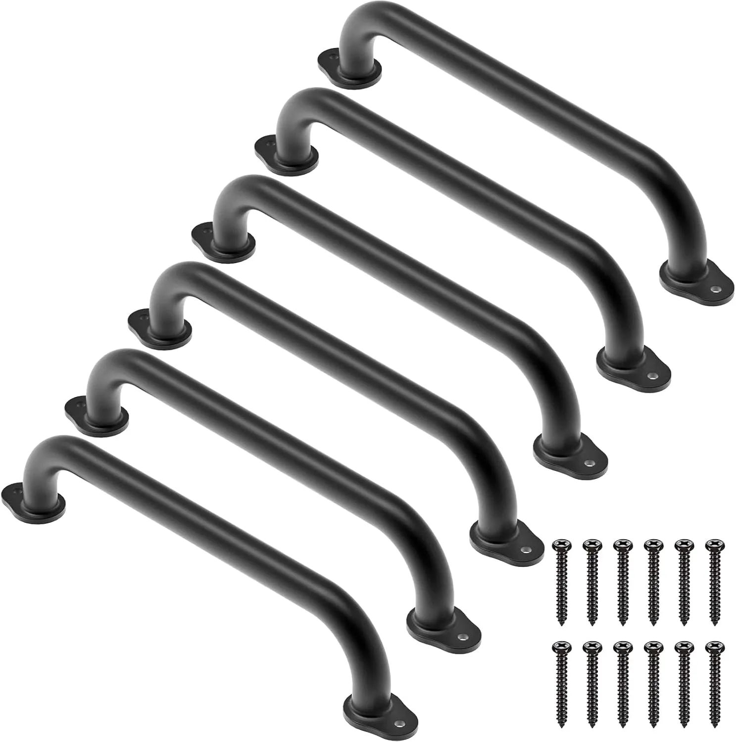 Dolibest 6 Pack 17-Inch Safety Handle, Metal Safety Playground Handles, Playset Hand Grips & Widened Base Design, Playset Handles for Climbing Frame, Treehouse, Play House, Swing Set Accessories
