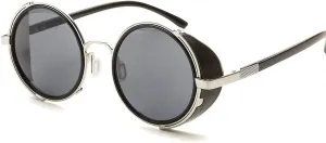 Dollger Steampunk Vintage Retro Round Sunglasses Metal Circle Frame