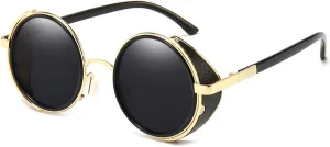 Dollger Steampunk Vintage Retro Round Sunglasses Metal Circle Frame