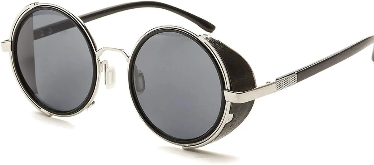 Dollger Steampunk Vintage Retro Round Sunglasses Metal Circle Frame