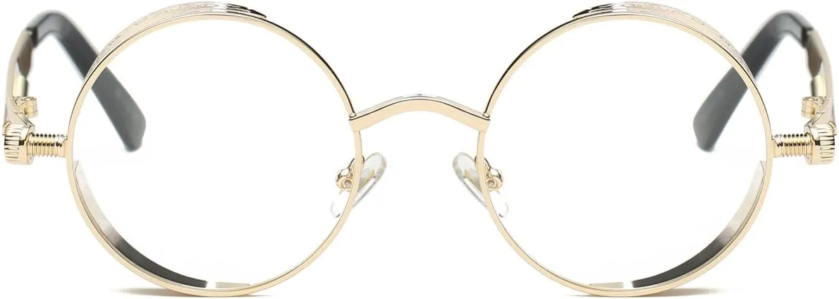 Dollger Vintage Steampunk Retro Metal Round Circle Frame Sunglasses