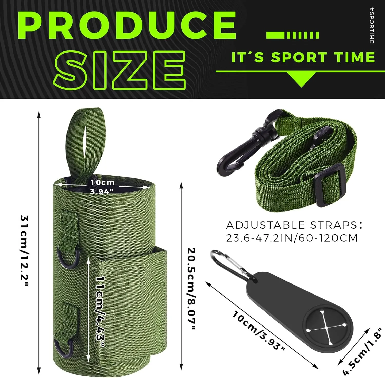 Domensi Magnetic Water Bottle Holder Gym Water Bottle Carrier Bag Pouch Sleeve with Phone Pocket Silicone Towel Buckle and Sling for Men Women Gym Accessories Organizer