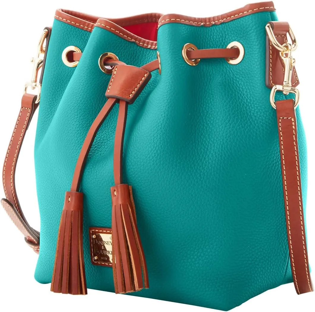 Dooney & Bourke Crossbody Bucket Bags for Women, Pebble Grain Leather Aimee Crossbody Drawstring Purse