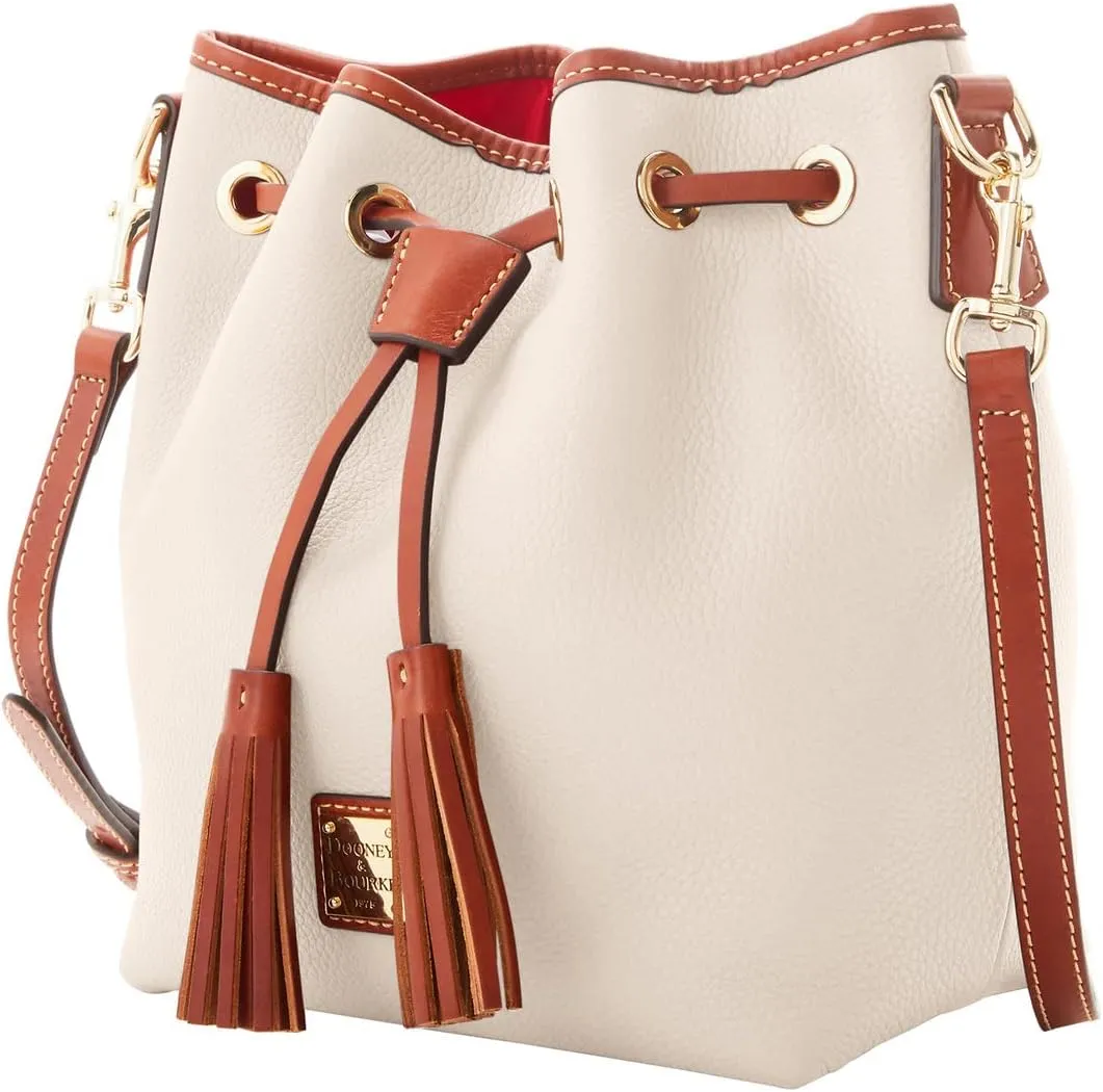 Dooney & Bourke Crossbody Bucket Bags for Women, Pebble Grain Leather Aimee Crossbody Drawstring Purse