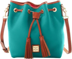 Dooney & Bourke Crossbody Bucket Bags for Women, Pebble Grain Leather Aimee Crossbody Drawstring Purse