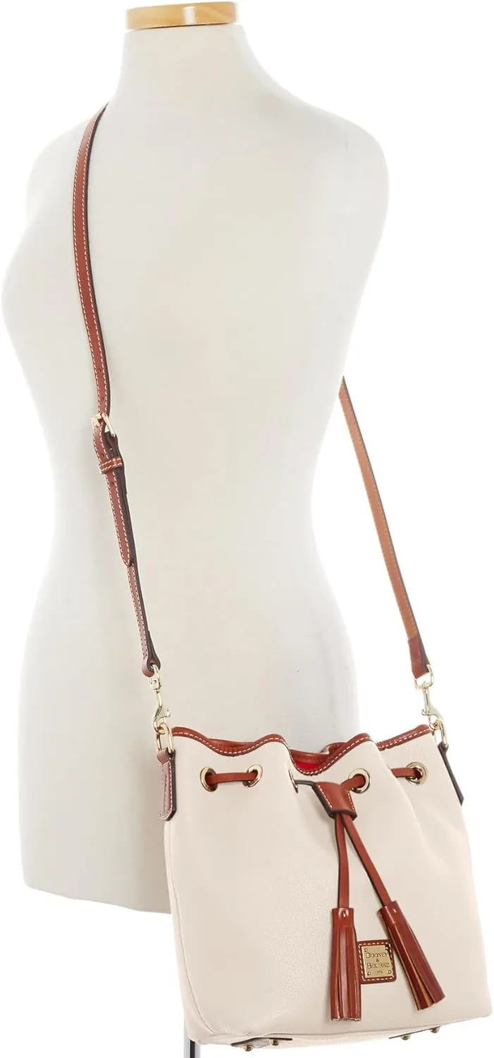 Dooney & Bourke Crossbody Bucket Bags for Women, Pebble Grain Leather Aimee Crossbody Drawstring Purse