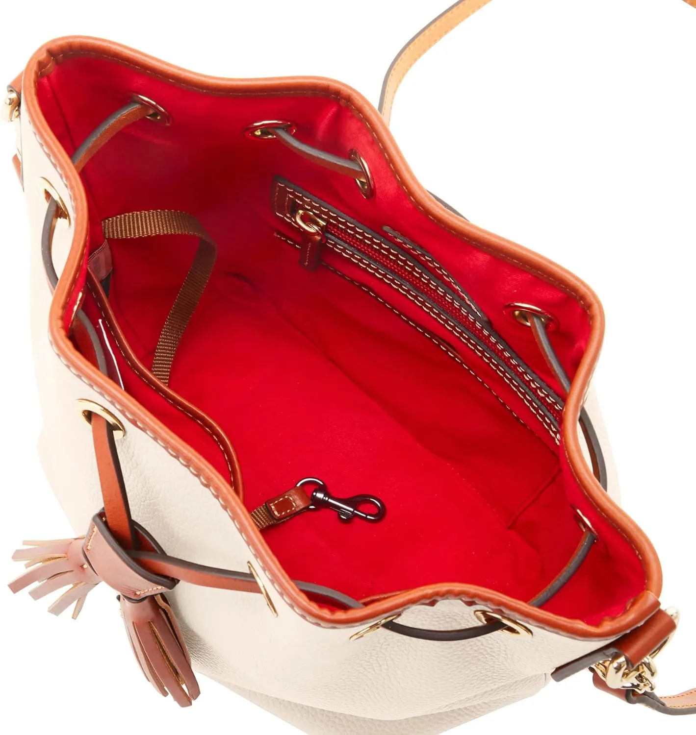 Dooney & Bourke Crossbody Bucket Bags for Women, Pebble Grain Leather Aimee Crossbody Drawstring Purse