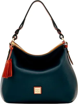 Dooney & Bourke Hobo Bags for Women, Pebble Grain Leather Twist Strap Hobo Shoulder Bag