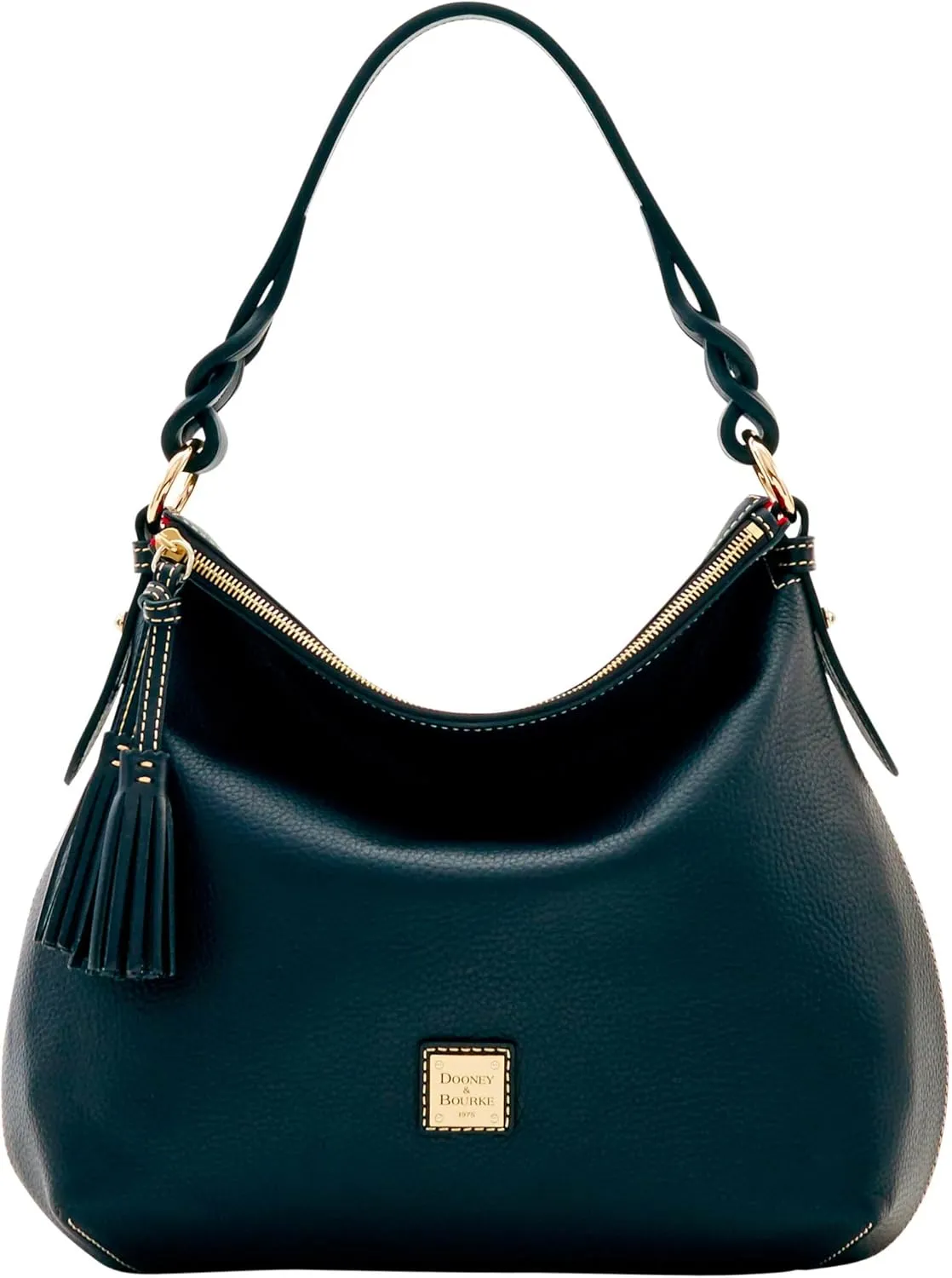 Dooney & Bourke Hobo Bags for Women, Pebble Grain Leather Twist Strap Hobo Shoulder Bag
