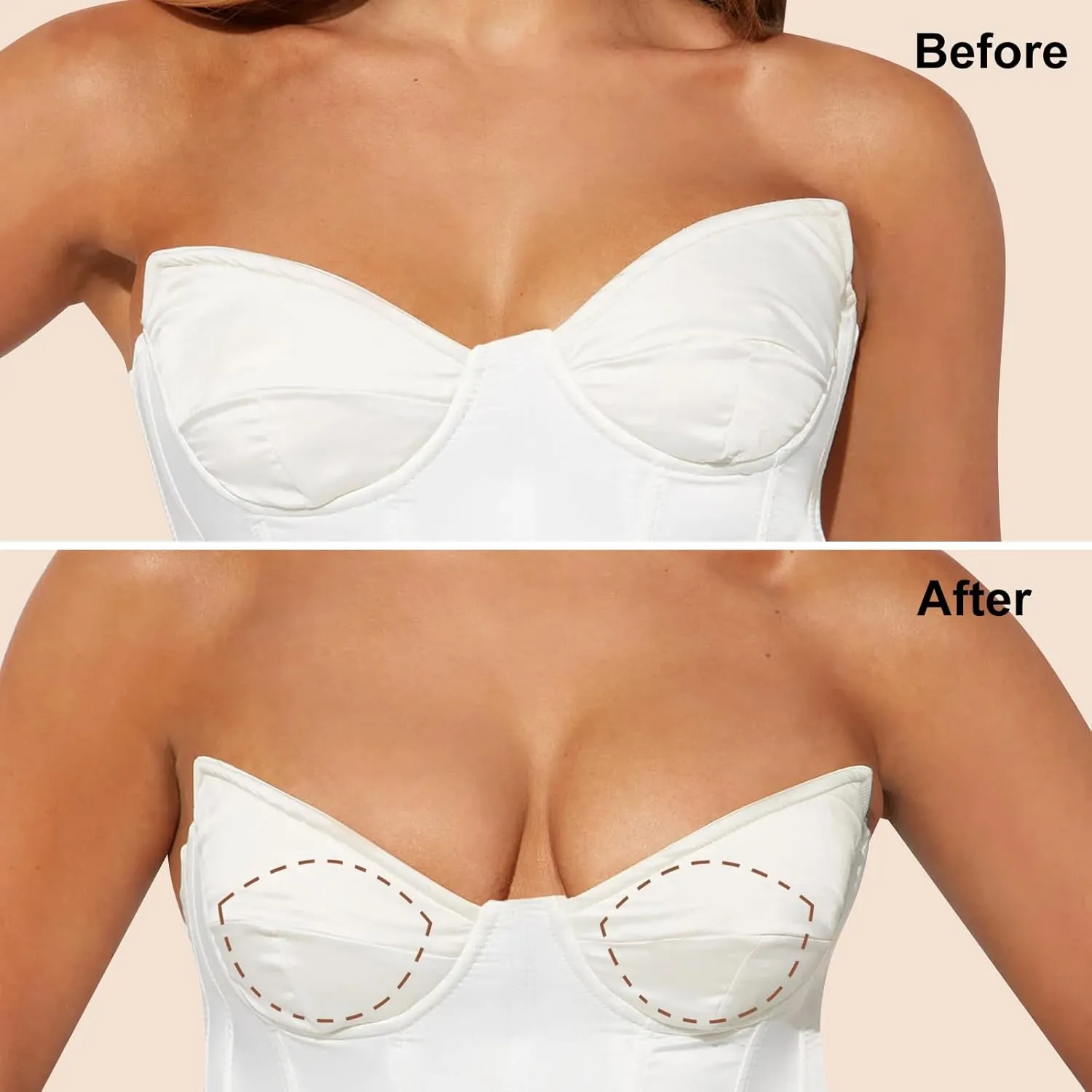 Double-Sided Sticky Bra Inserts, Invisible Lift Self Adhesive Boob Pads Push up Breast Pads Reusable Washable
